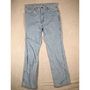 Wrangler A002 Jeans Mens 34x32 Light Wash Bootcut Denim Cotton Casual Pants